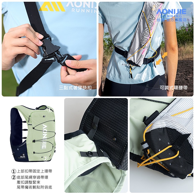 AONIJIE奧尼捷 兩用登山杖背袋 【台灣官方旗艦店】 越野背包跑杖外掛袋 登山杖收納袋 折疊杖包 登山杖包 野跑杖包-細節圖7