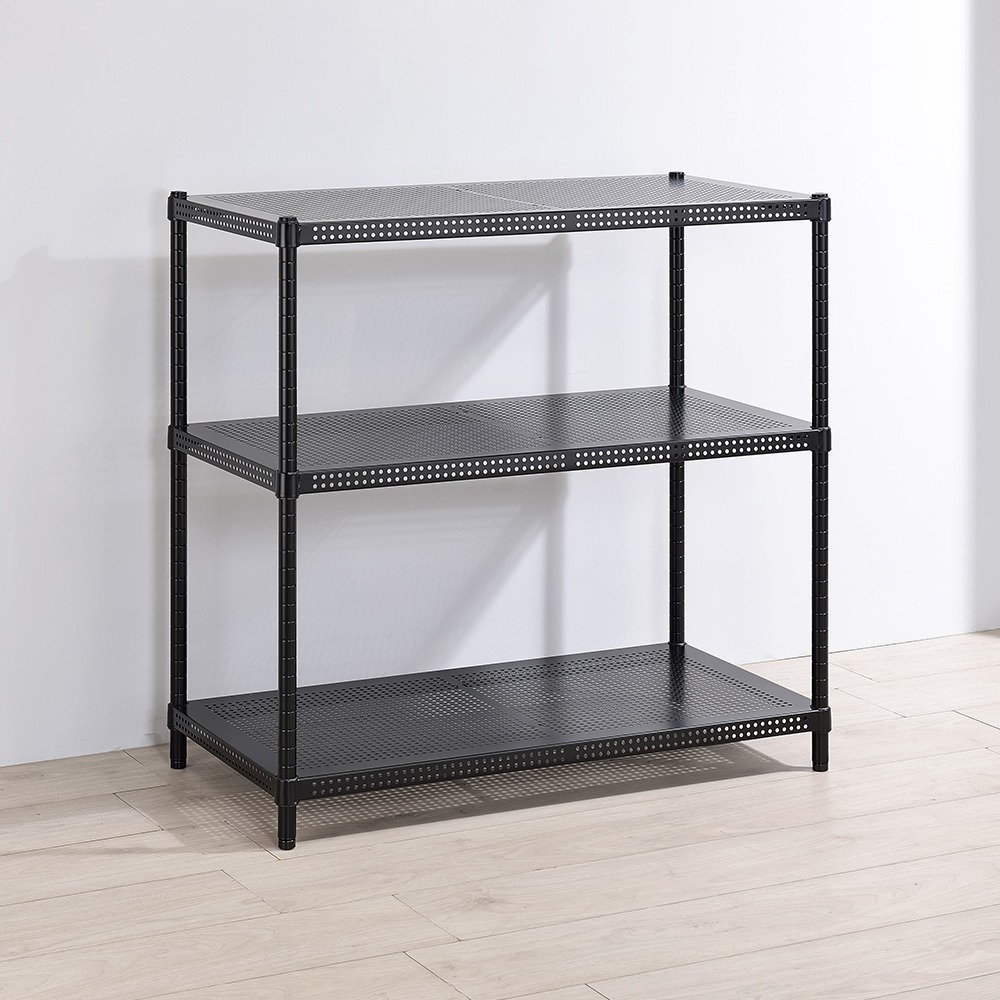 【AAA】耐重沖孔式三層烤漆置物架 - 90x45x90cm (2色可選)-規格圖1