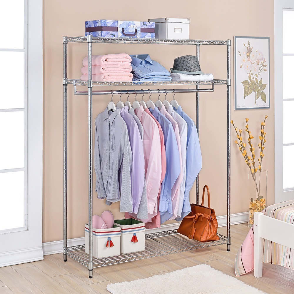 【AAA】三層單桿衣櫥架 - 120x45x180cm (2色可選)-規格圖1