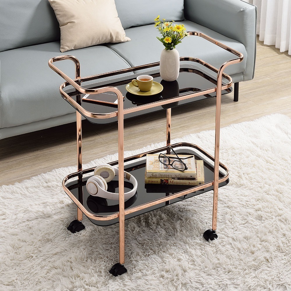 【AAA】黑玻玫瑰金雙邊酒車 - 尊榮版-細節圖2