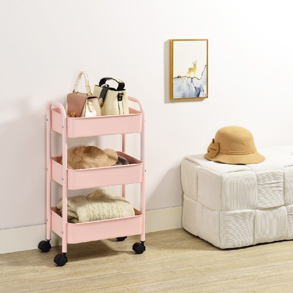 【AAA】超輕巧三層置物收納車 - 5色可選-細節圖5