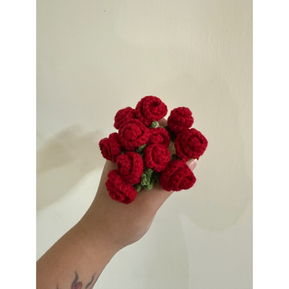 🌹【玫瑰花杯墊｜手工鉤織 × 夢幻花束 × 溫柔療癒】🌹-細節圖2