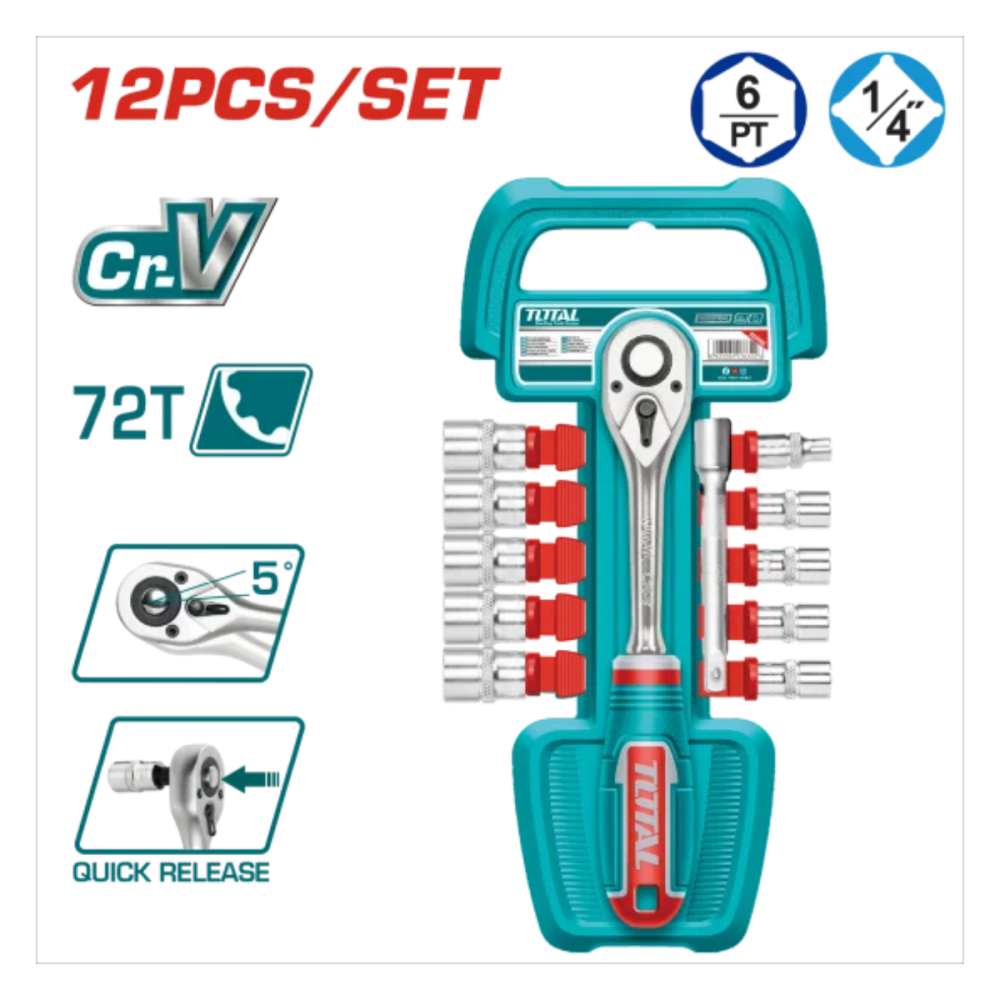 【松駿小舖】含稅 TOTAL 2分套筒板手組 12件(THT14114126) 六角板手組 套筒 板手-細節圖2