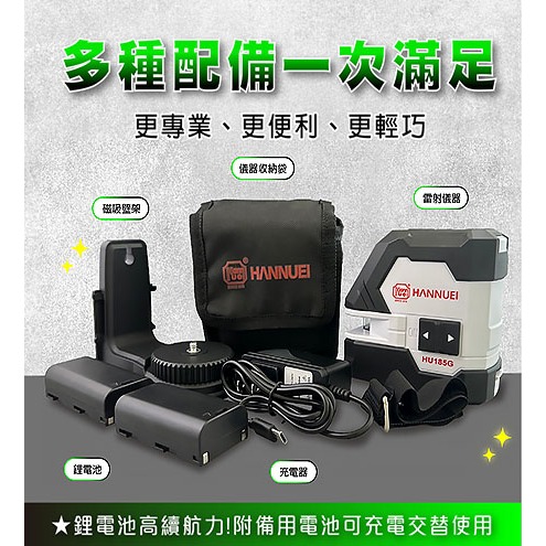 【松駿小舖】含稅 漢威 HU-185G 超強綠光 水平儀 1垂直1水平2亮點 板模 泥做 同PLS180 雷射儀 十字-細節圖3