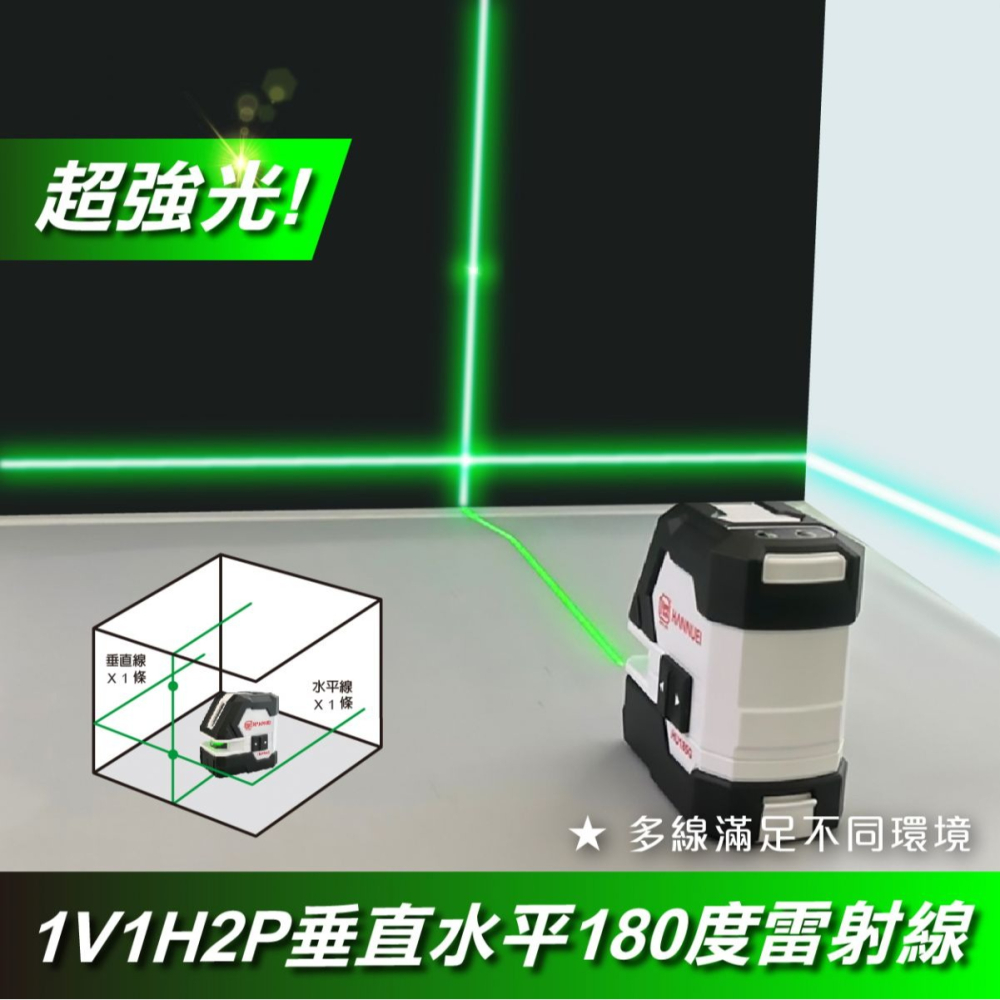 【松駿小舖】含稅 漢威 HU-185G 超強綠光 水平儀 1垂直1水平2亮點 板模 泥做 同PLS180 雷射儀 十字-細節圖4