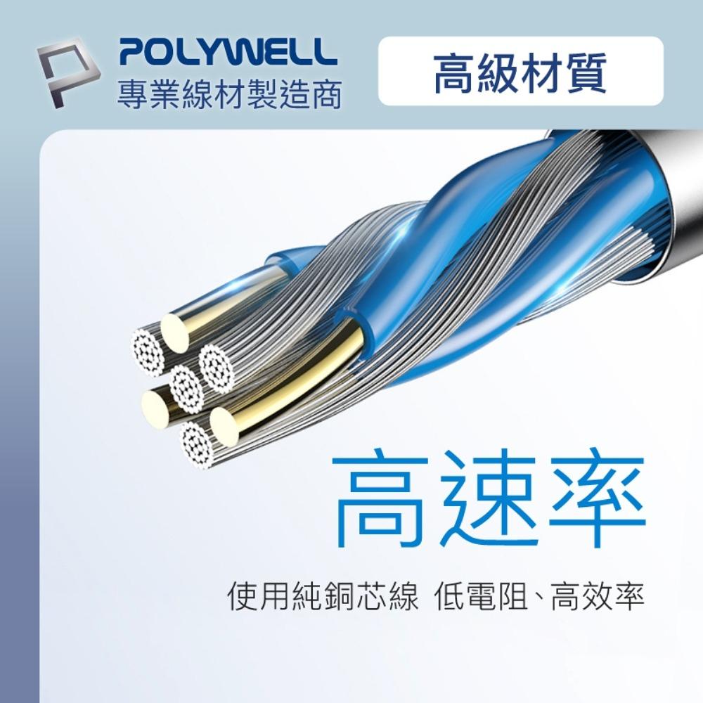 『燈后』附發票 POLYWELL 二合一PD編織快充線 USB-C+Lightning-細節圖7