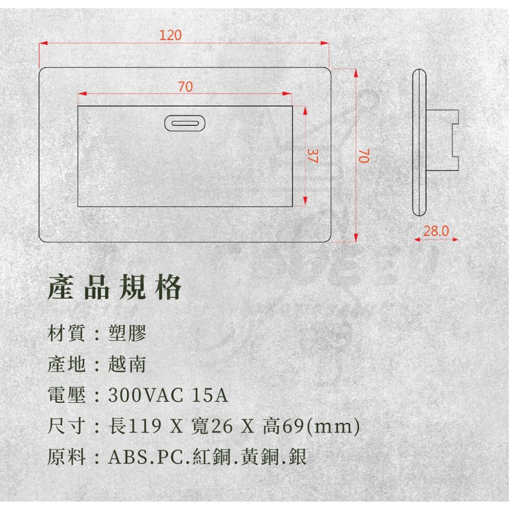 『燈后』附發票 中一電工 PANDA 熊貓系列 二開關一插座蓋板組JY-4206W  BSMI認證:R54670-細節圖2