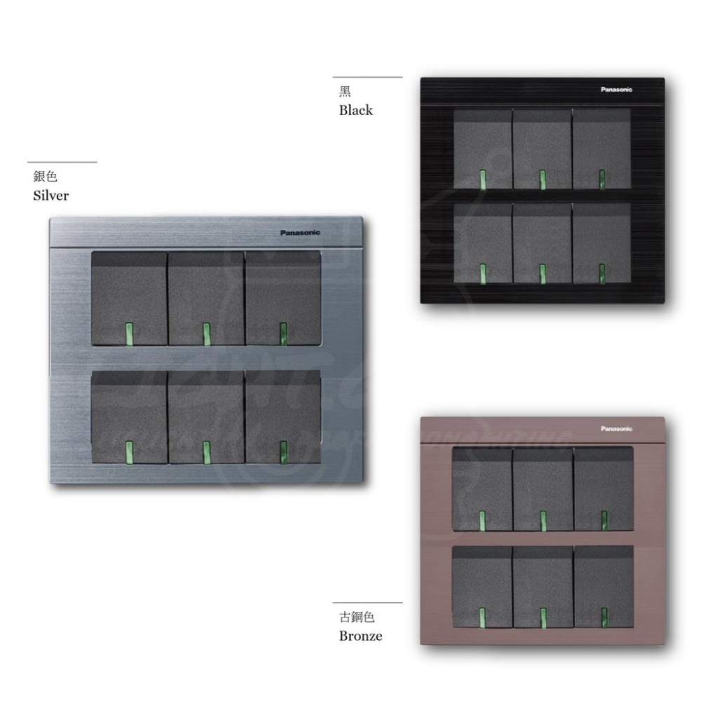 『燈后』附發票 Panasonic 國際牌 GLATIMA 系列 WTGF5652H 輕觸型螢光六切開關 (單切3路共用-細節圖2
