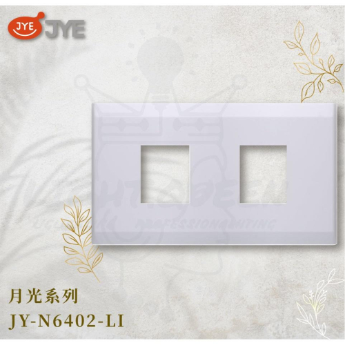 『燈后』中一電工 月光系列 JY-N6402-LI 月光基本款兩孔蓋板 大面板開關插座 BSMI認證:R51049
