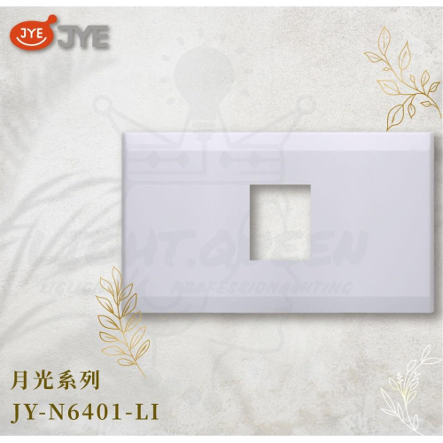 『燈后』中一電工 月光系列 JY-N6401-LI 月光基本款一孔蓋板 大面板開關插座 BSMI認證:R51049