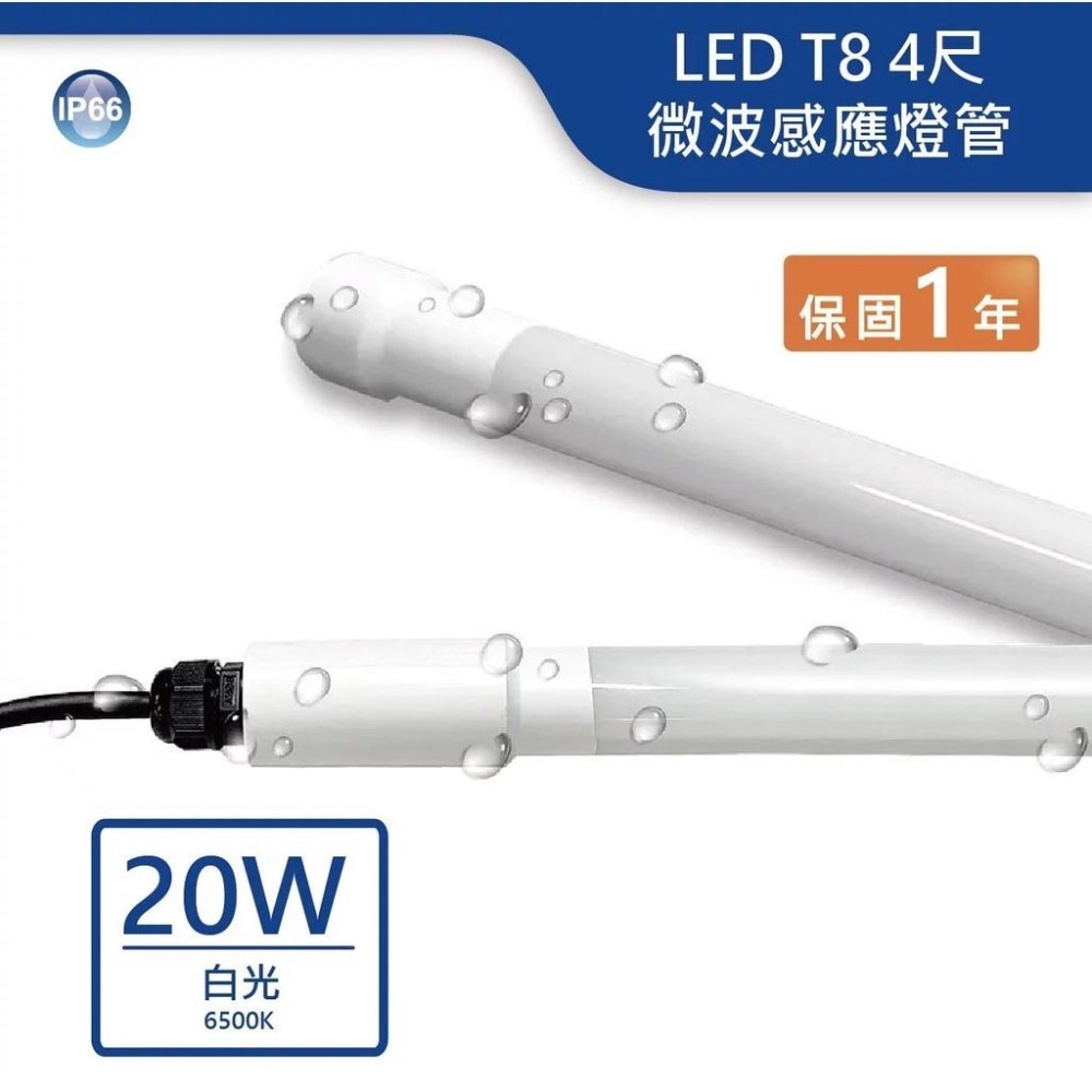 『燈后』附發票 舞光 LED T8 防水 廣告燈管 4尺 20W IP65 6500K 白光 全電壓 防水IP65 獨特-細節圖2