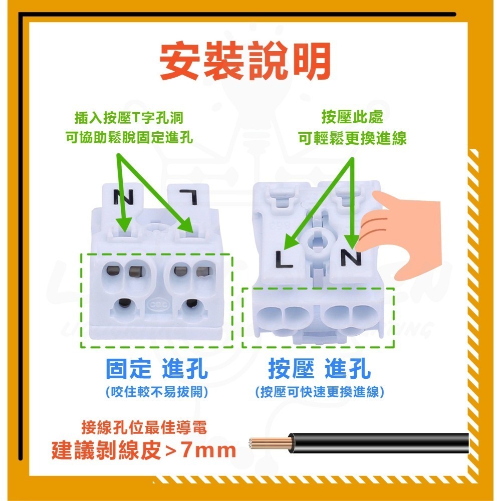 大量現貨 【買4送2】高端快速接頭 電線端子 燈具快接 端子座 安裝方便（非劣等容易脫落的快接頭) 快接端子 五金 端子-細節圖4