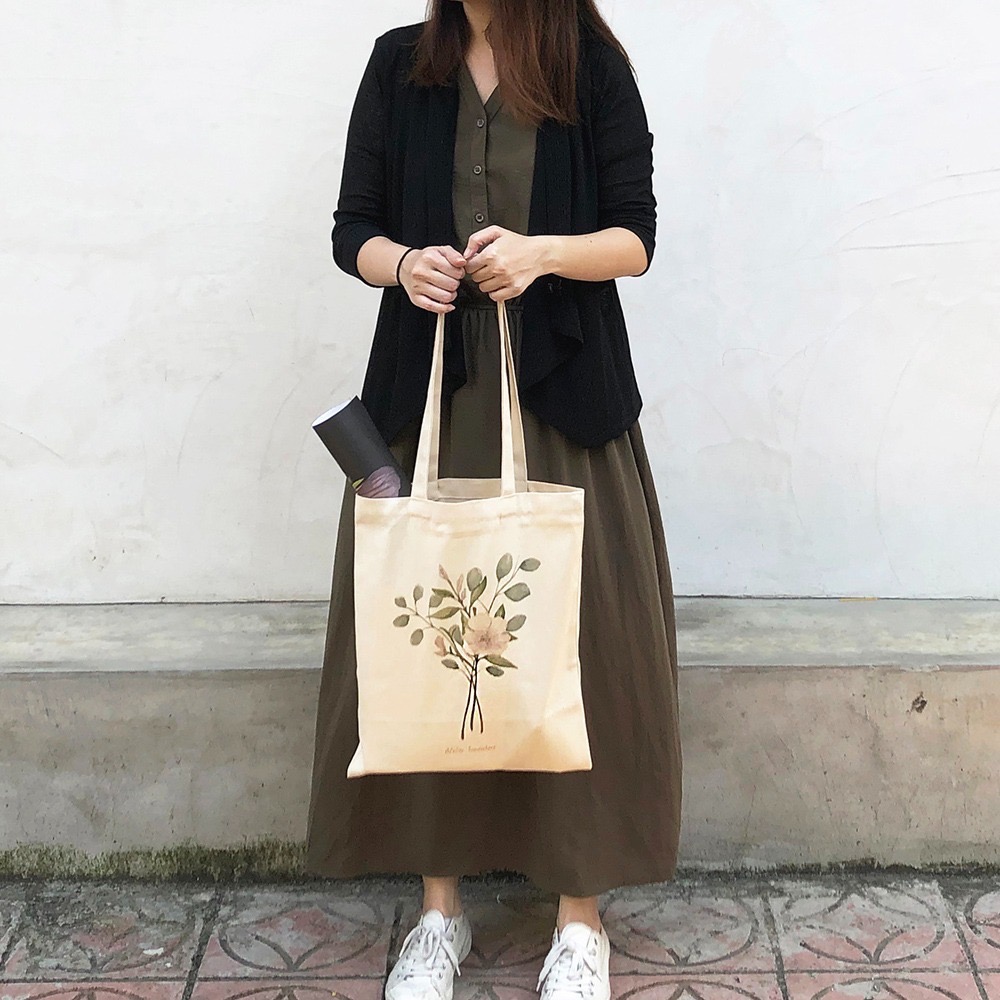 漫步植物園系列 - 花草帆布袋 (小花束款)-細節圖2