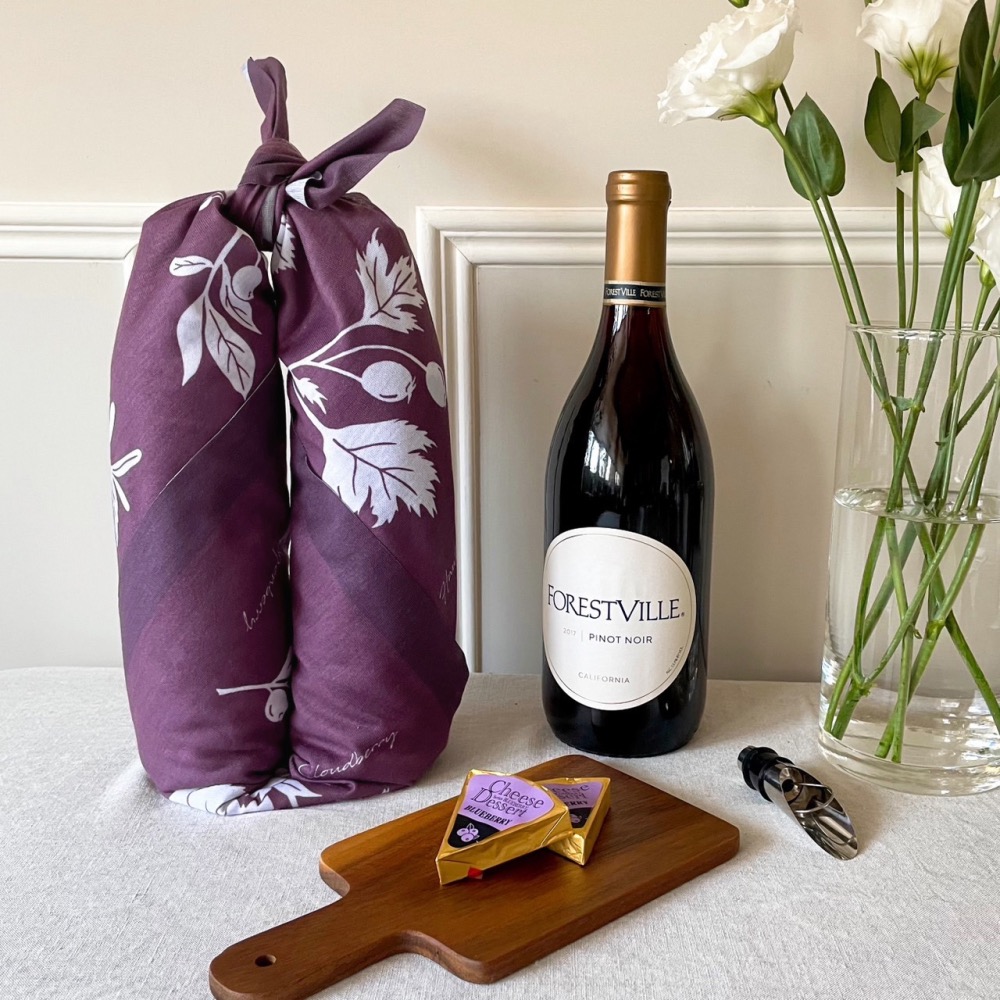 漫步植物園系列 - 自然風萬用大方巾 (野生莓果款)-細節圖2