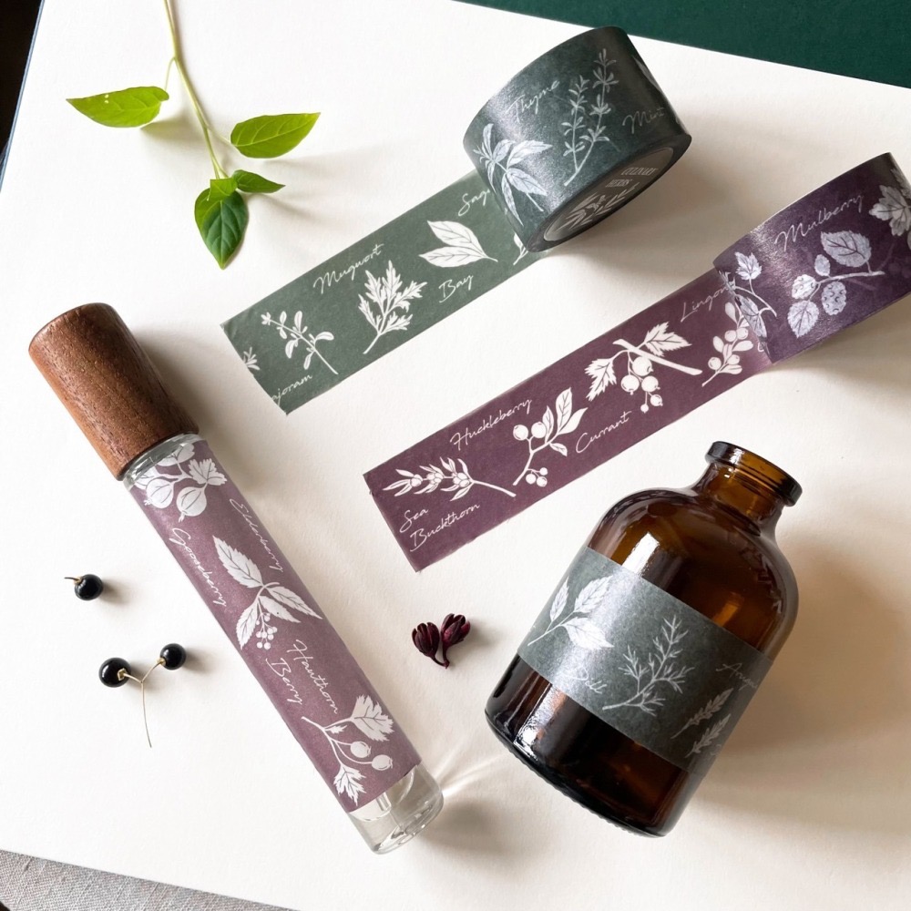 漫步植物園系列 - 草木花果紙膠帶(兩種款式)(寬2.5cmx長5m)-細節圖2