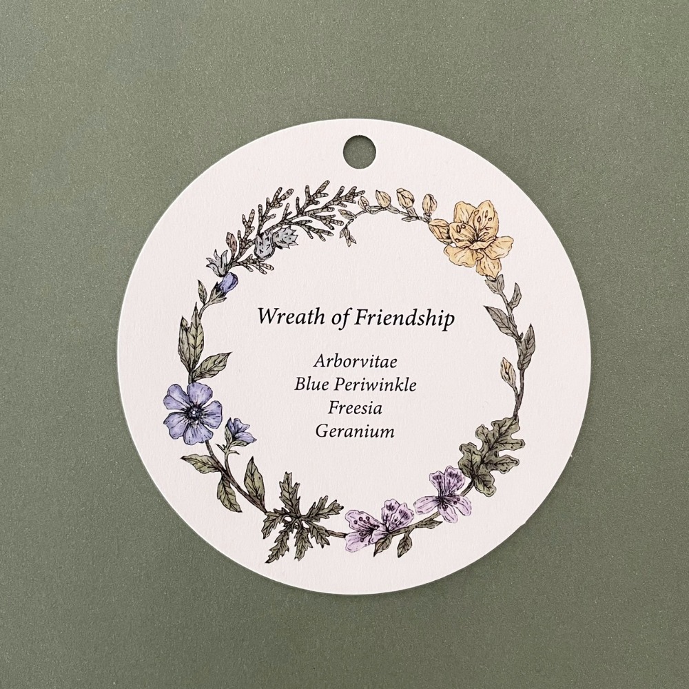 漫步植物園系列 - 花圈便箋吊卡組(12張不同款)(可當杯墊)-規格圖7