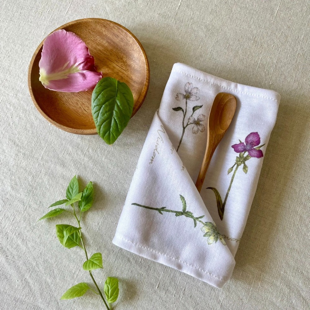 漫步植物園系列 / 鄉村風萬用小方巾 - 魔藥花草款-細節圖2