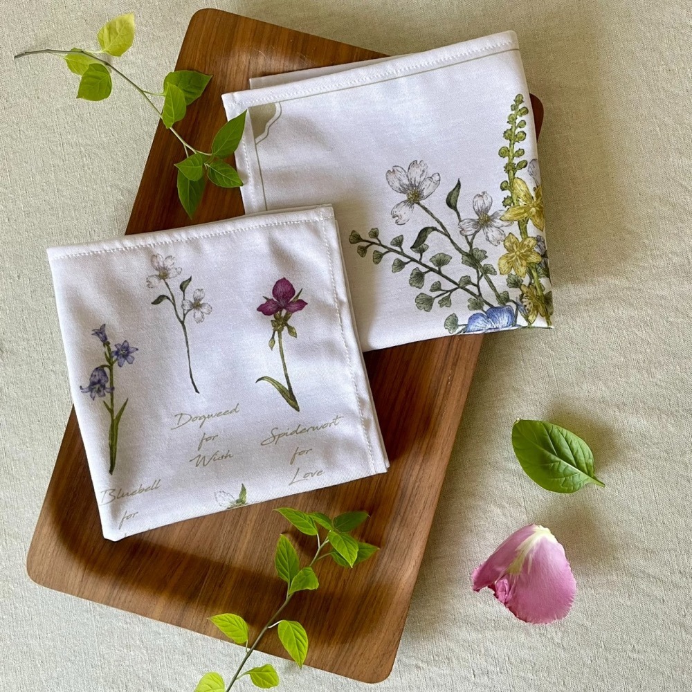 漫步植物園系列 / 鄉村風萬用小方巾 - 魔藥花草款-細節圖3