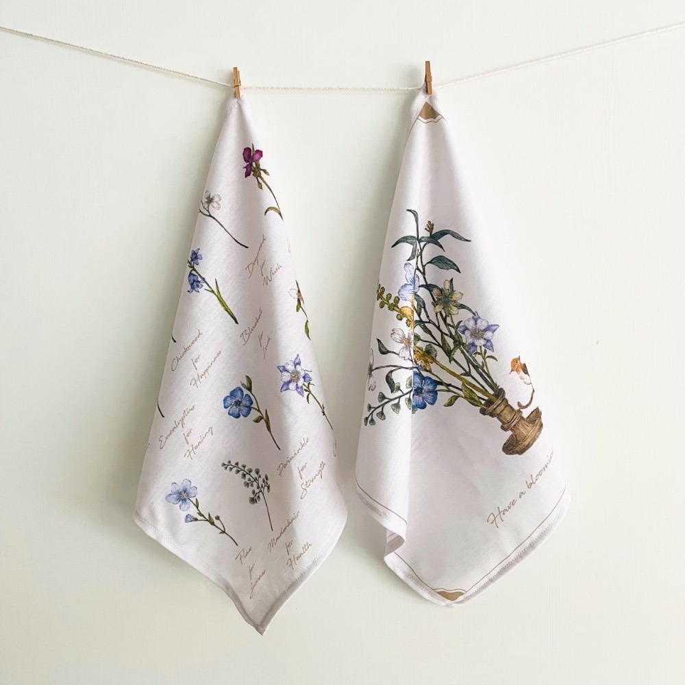 漫步植物園系列 / 鄉村風萬用小方巾 - 魔藥花草款-細節圖4