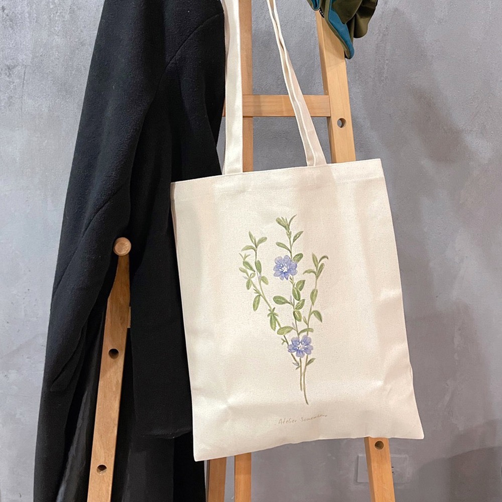 漫步植物園系列 - 花草帆布袋 (藍星花款)-細節圖2