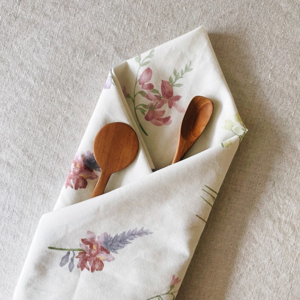 漫步植物園系列 - 幸福草木之秋萬用方巾、風呂敷包巾、包裹布 (53x53cm)-細節圖3