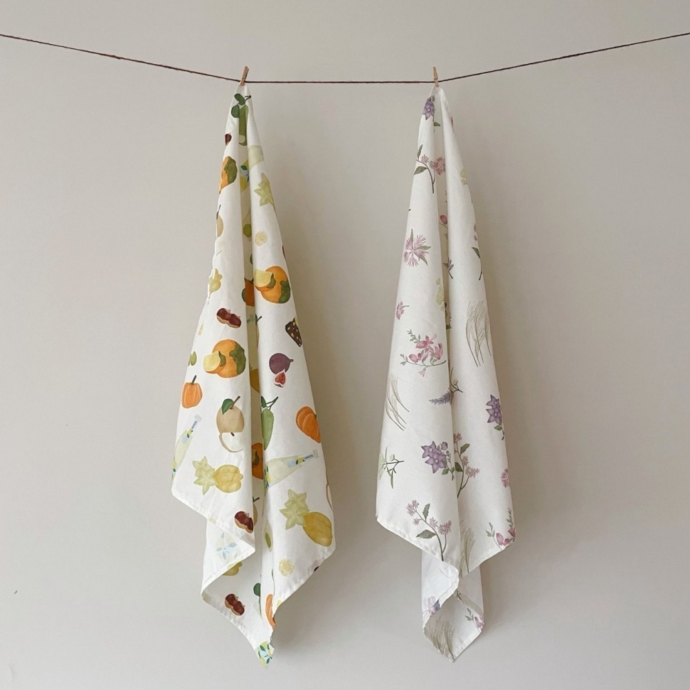 漫步植物園系列 - 幸福草木之秋萬用方巾、風呂敷包巾、包裹布 (53x53cm)-細節圖4