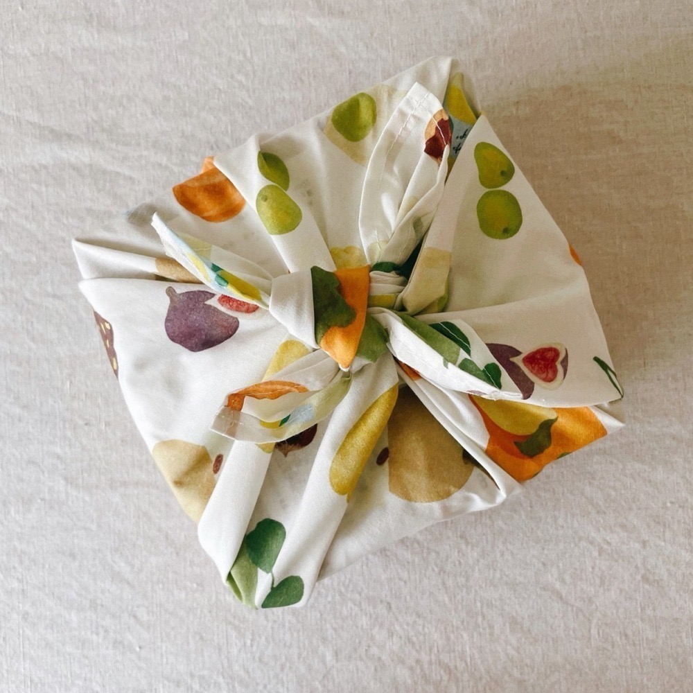 漫步植物園系列 - 豐收果實之秋萬用方巾、風呂敷包巾、包裹布 (53x53cm)-細節圖3