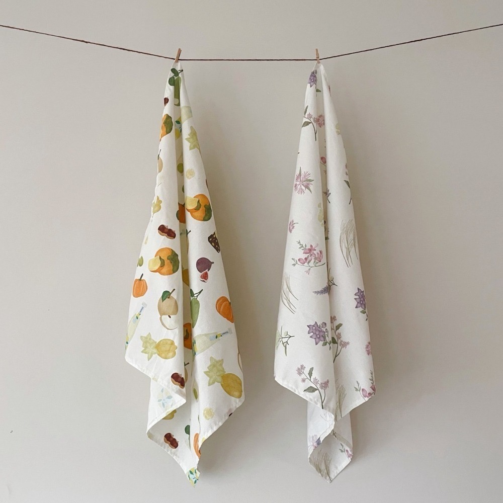 漫步植物園系列 - 豐收果實之秋萬用方巾、風呂敷包巾、包裹布 (53x53cm)-細節圖5