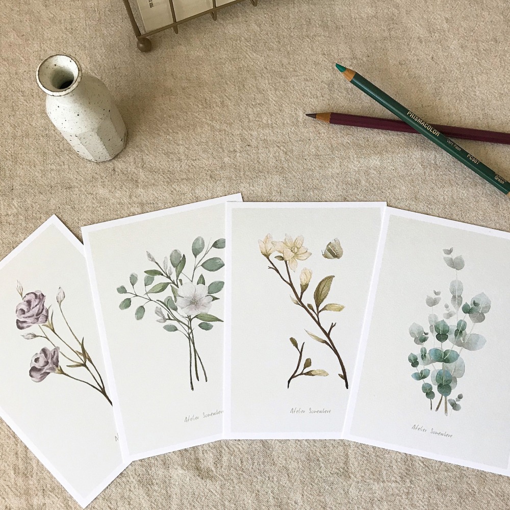 漫步植物園系列 / 花草明信片萬用卡(一套六張)-細節圖2