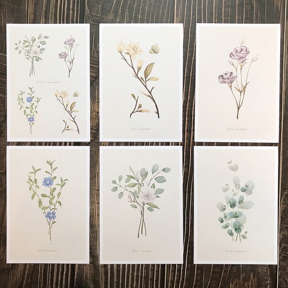 漫步植物園系列 / 花草明信片萬用卡(一套六張)-細節圖4