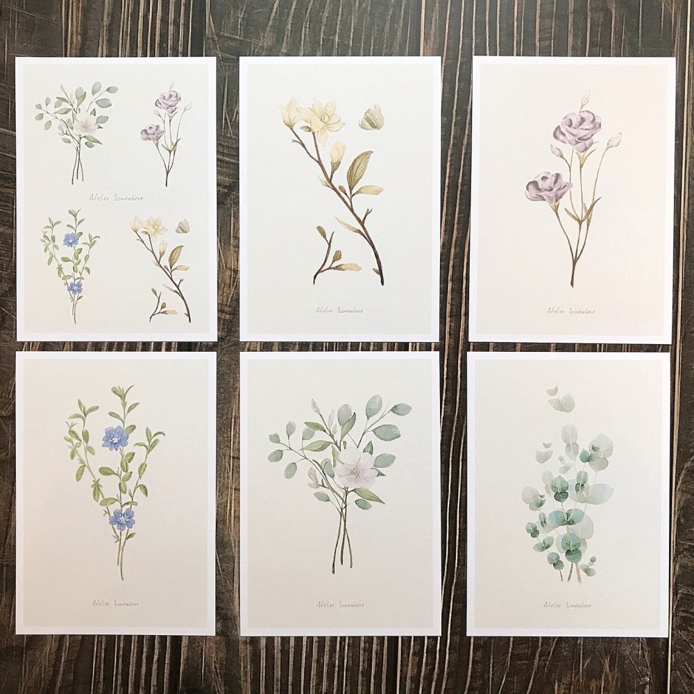 漫步植物園系列 / 花草明信片萬用卡(一套六張)-細節圖4