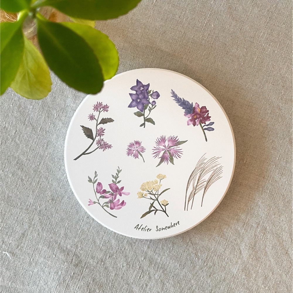 【中秋限定】秋日午茶、秋夜賞月杯墊方巾組 (加贈扇子)-細節圖3