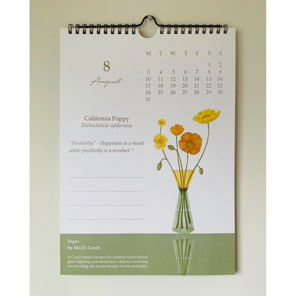 漫步植物園系列 - 2026 瓶中花語月曆(掛曆)-細節圖6