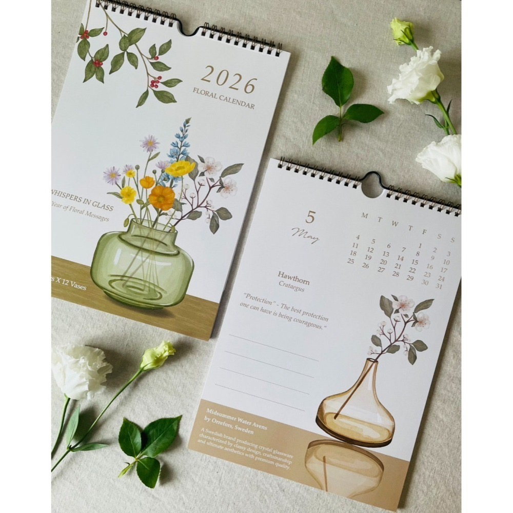 漫步植物園系列 - 2026 瓶中花語月曆(掛曆)-細節圖2