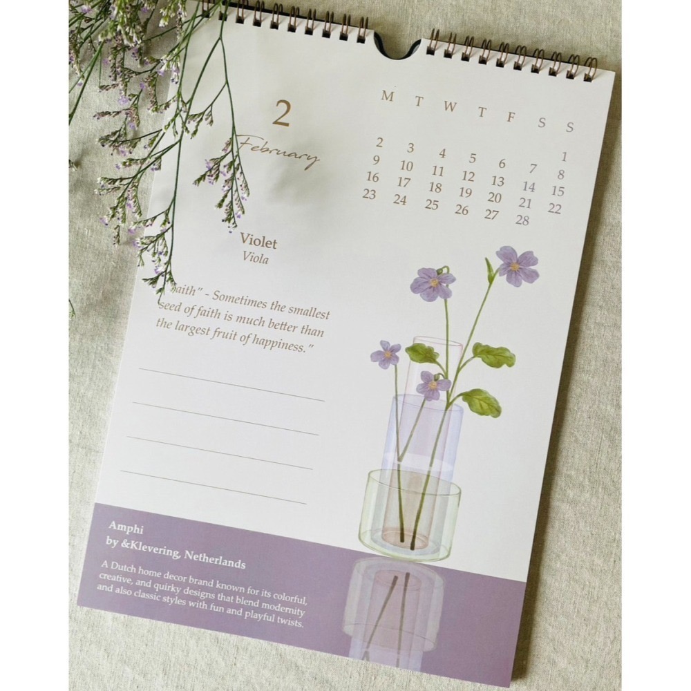 漫步植物園系列 - 2026 瓶中花語月曆(掛曆)-細節圖3