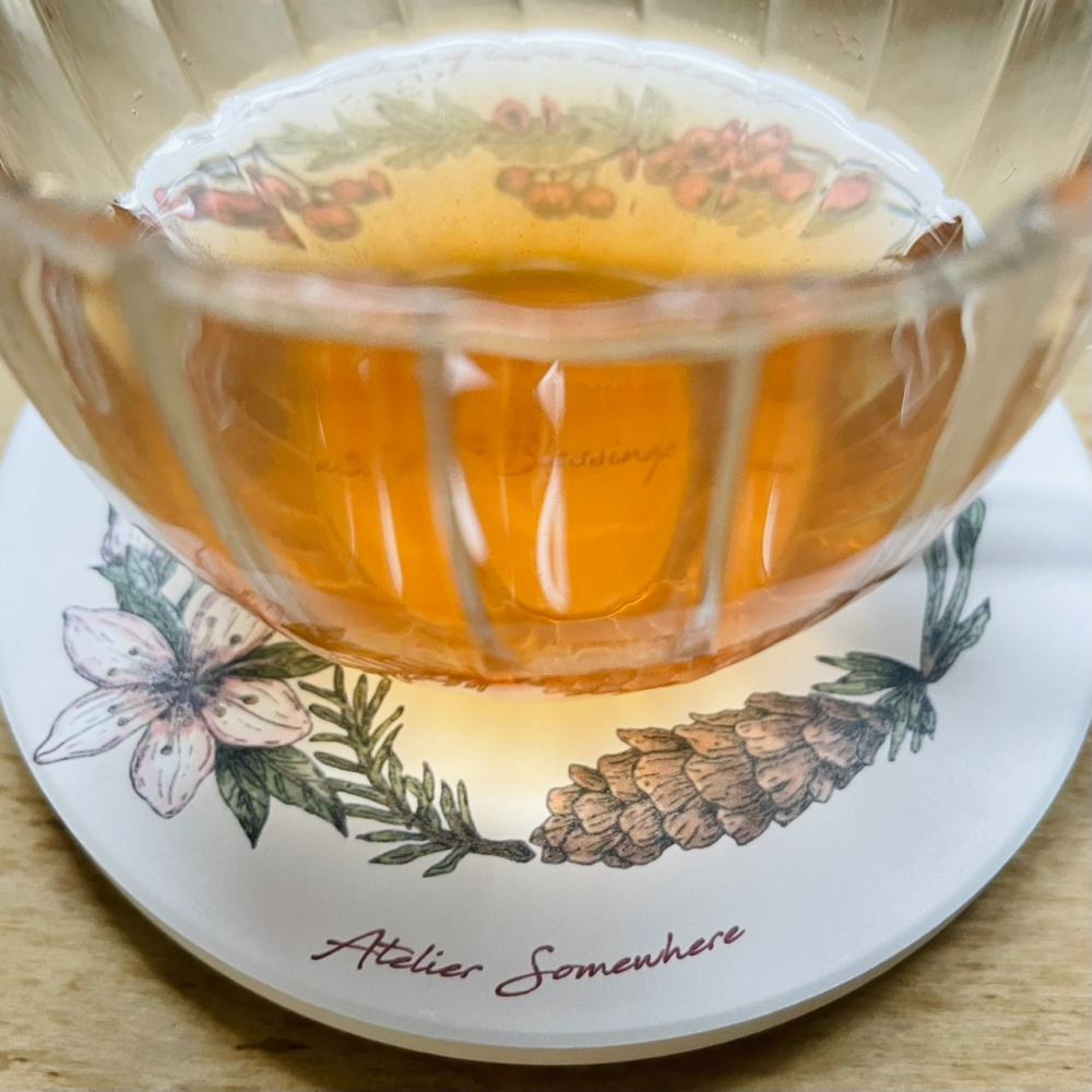 漫步植物園系列 - 祝福花圈陶瓷杯墊-細節圖3