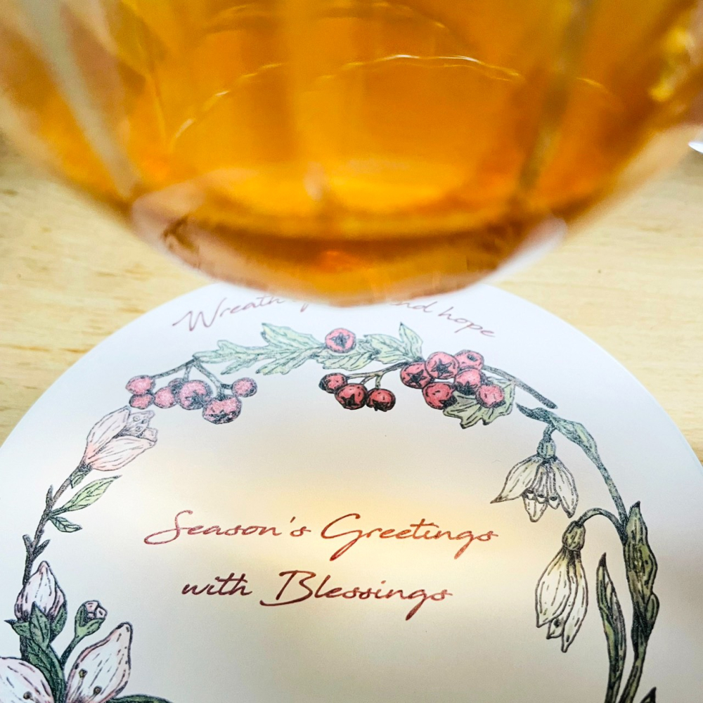 漫步植物園系列 - 祝福花圈陶瓷杯墊-細節圖4