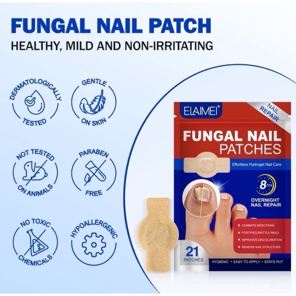 【正版】ELAIMEI 足部指甲抑菌貼 美甲貼 腳指甲修護 指甲美容 FUNGAL NAIL PATCHES 指甲修護-細節圖4