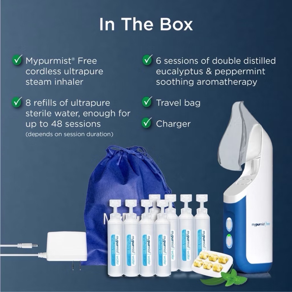 海外代購 MyPurMist Free 無線超純蒸氣吸入器｜鼻塞過敏快速舒緩｜歌手聲帶推薦 非醫療器材-細節圖5