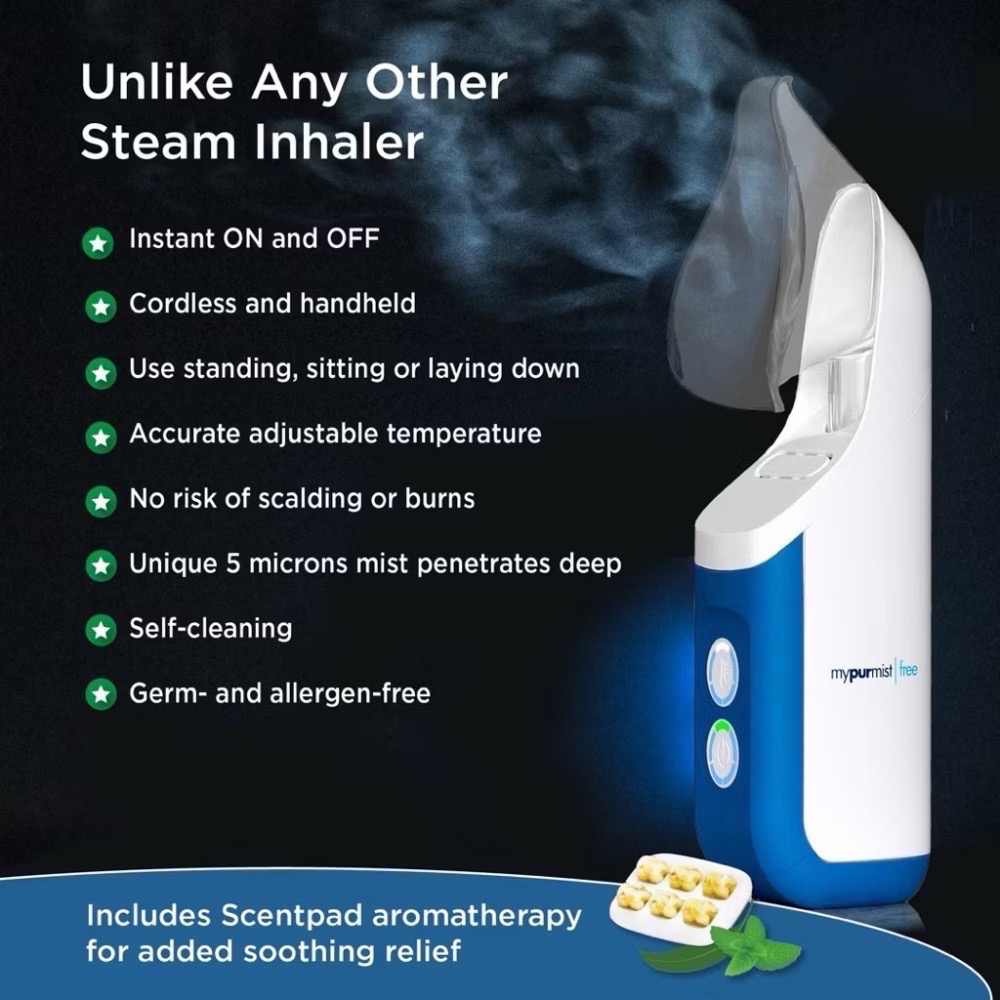 海外代購 MyPurMist Free 無線超純蒸氣吸入器｜鼻塞過敏快速舒緩｜歌手聲帶推薦 非醫療器材-細節圖2