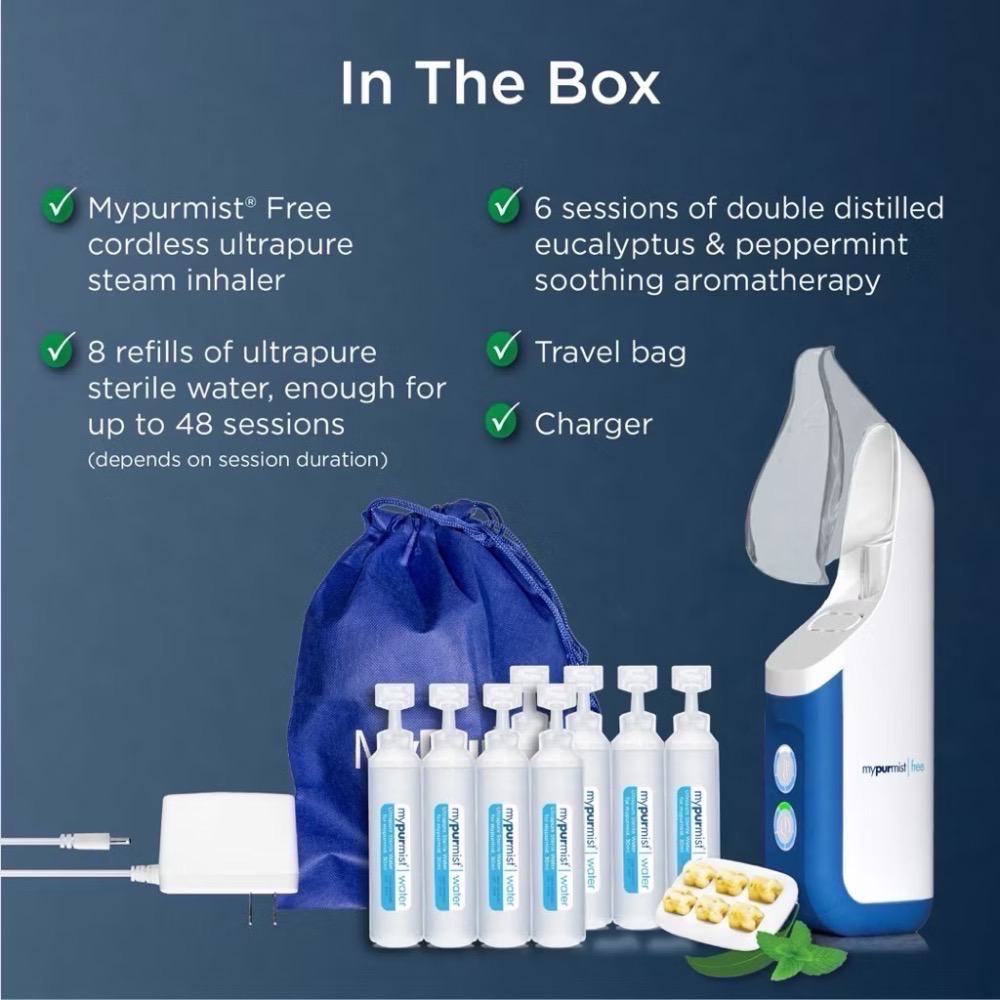 海外代購 MyPurMist Free 無線超純蒸氣吸入器｜鼻塞過敏快速舒緩｜歌手聲帶推薦 非醫療器材-細節圖5