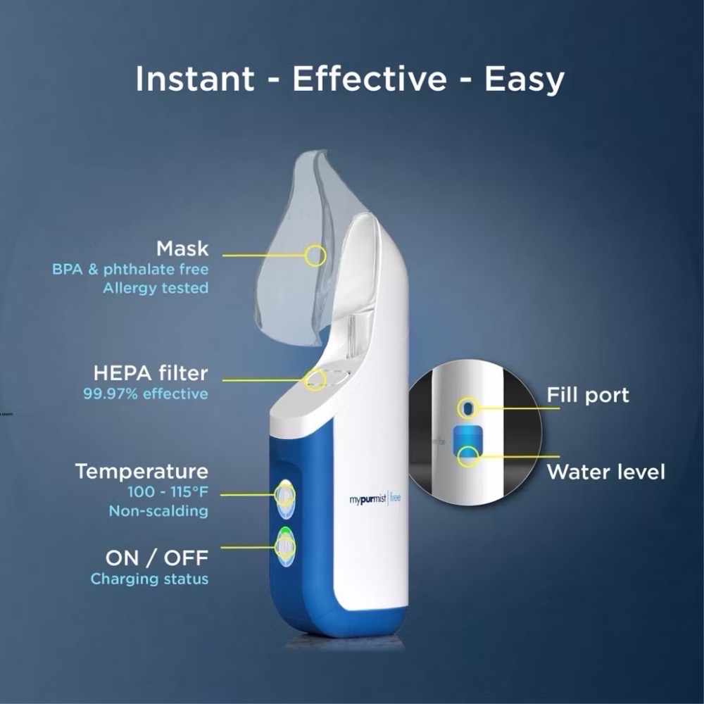 海外代購 MyPurMist Free 無線超純蒸氣吸入器｜鼻塞過敏快速舒緩｜歌手聲帶推薦 非醫療器材-細節圖6