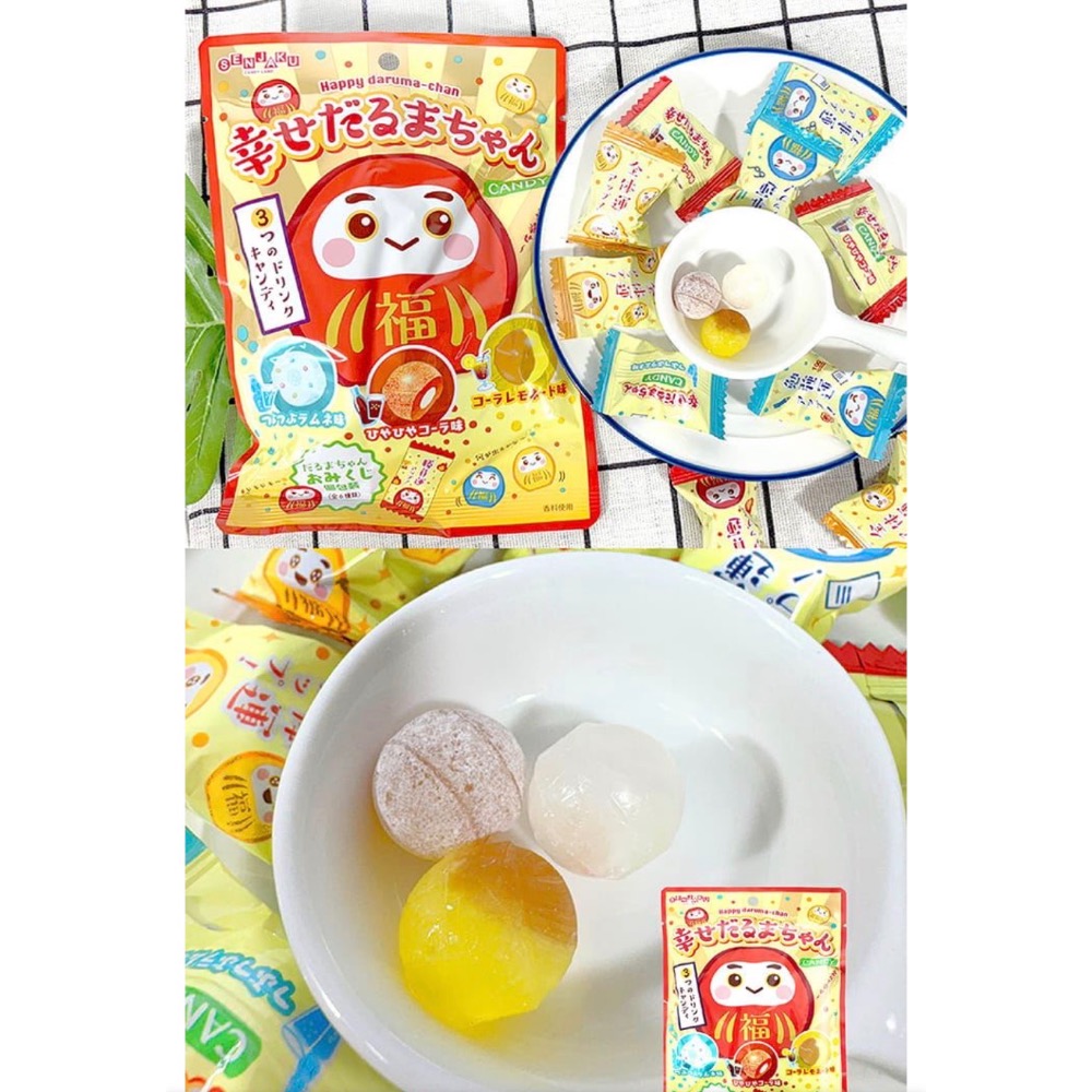 扇雀飴幸福不倒翁三種口味汽水糖(47g/包)-細節圖3