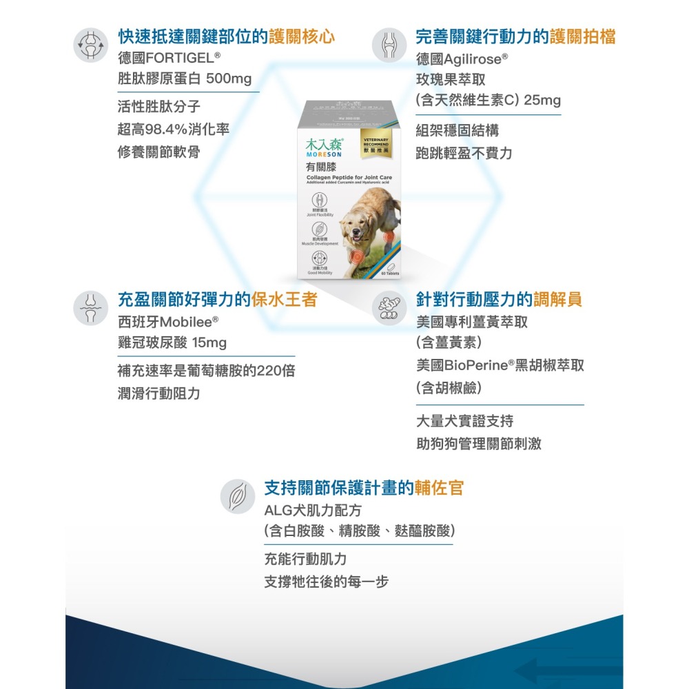 【木入森】犬寶有關膝｜ 30顆｜60顆｜狗狗關節保健食品｜胜肽膠原蛋白 玫瑰果萃取｜給予狗關節保護力-細節圖8