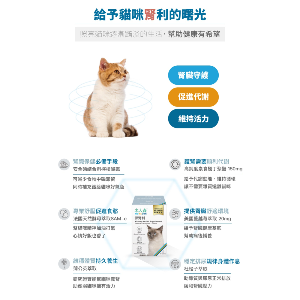 【木入森】貓咪保腎利 ｜30顆｜60顆｜貓腎臟保健食品｜減少磷滯留｜腎臟保健 穩定排尿 促進食慾-細節圖5
