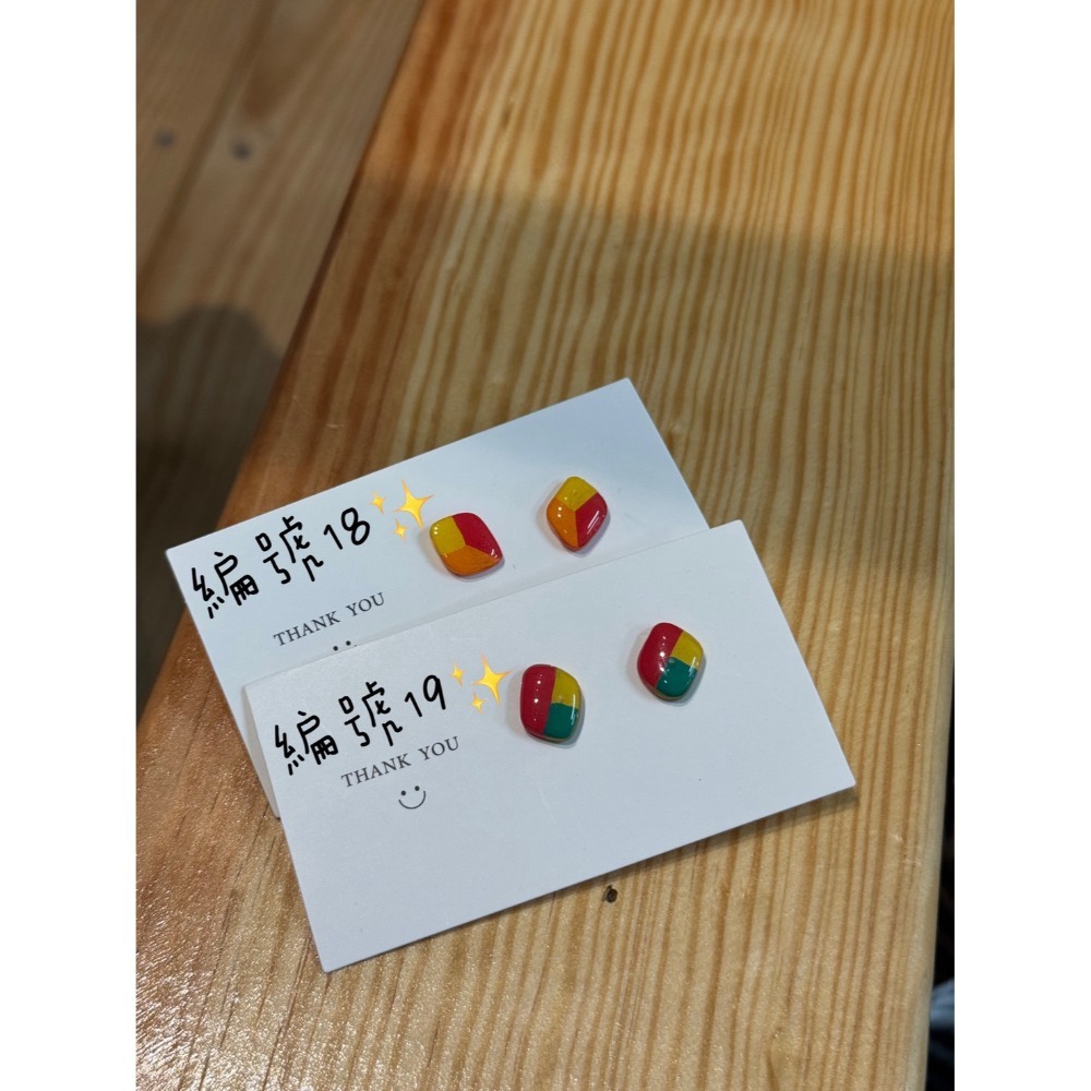 熱縮片琉璃珠耳環-規格圖1