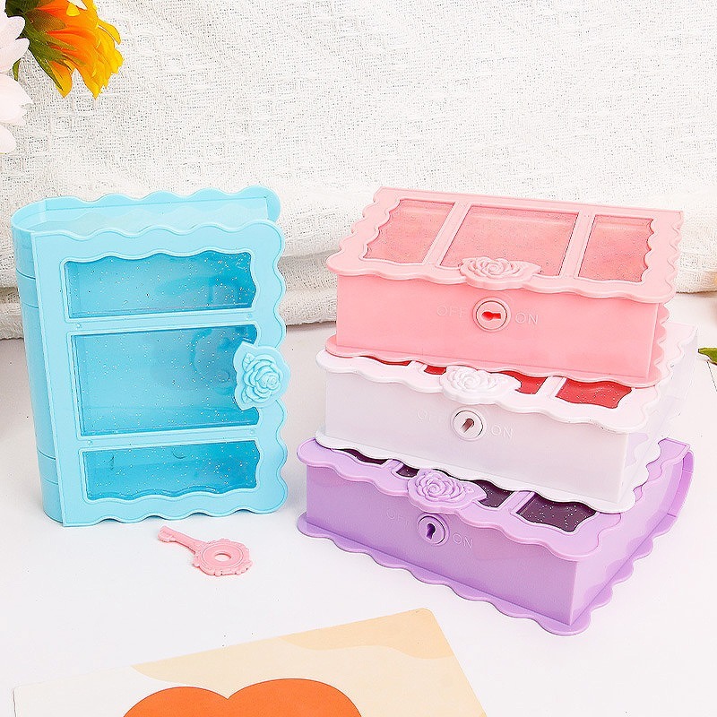 北歐風魔法書雕花飾品收納盒 兒童手工DIY魔法書日記本鑰匙收納盒-細節圖2