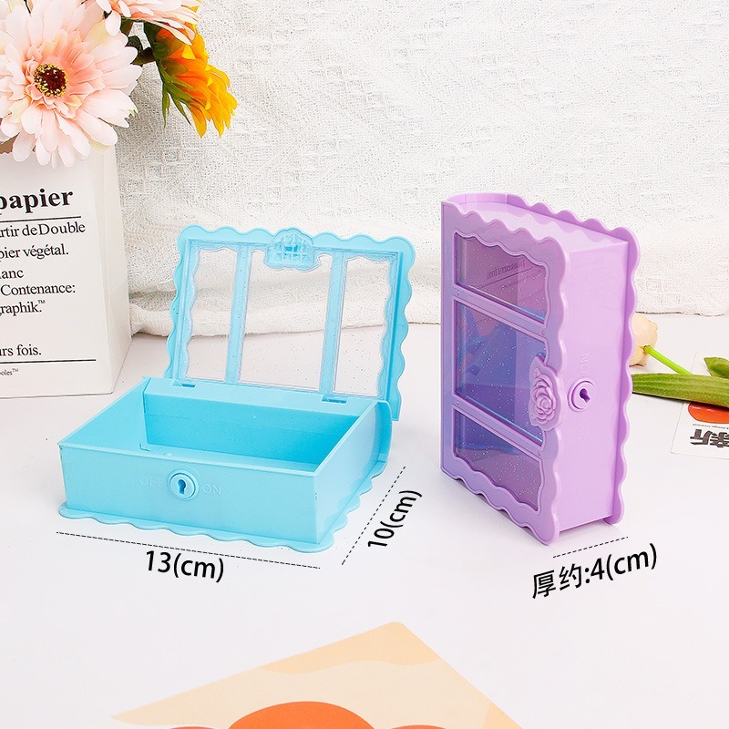 北歐風魔法書雕花飾品收納盒 兒童手工DIY魔法書日記本鑰匙收納盒-細節圖3