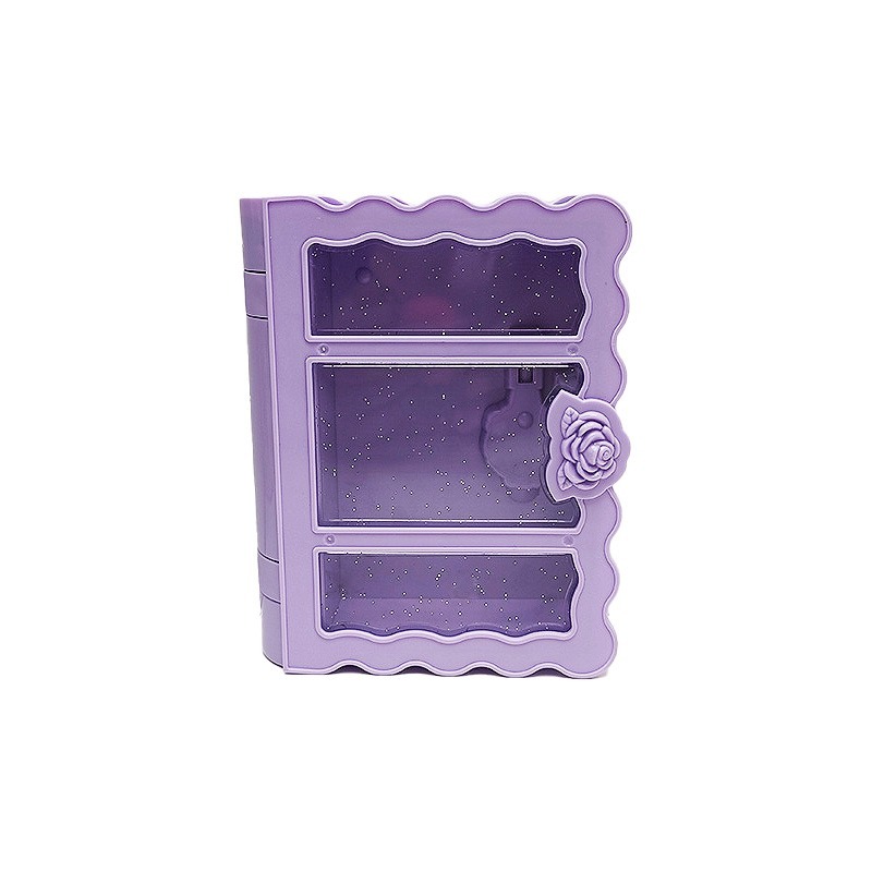 北歐風魔法書雕花飾品收納盒 兒童手工DIY魔法書日記本鑰匙收納盒-細節圖7