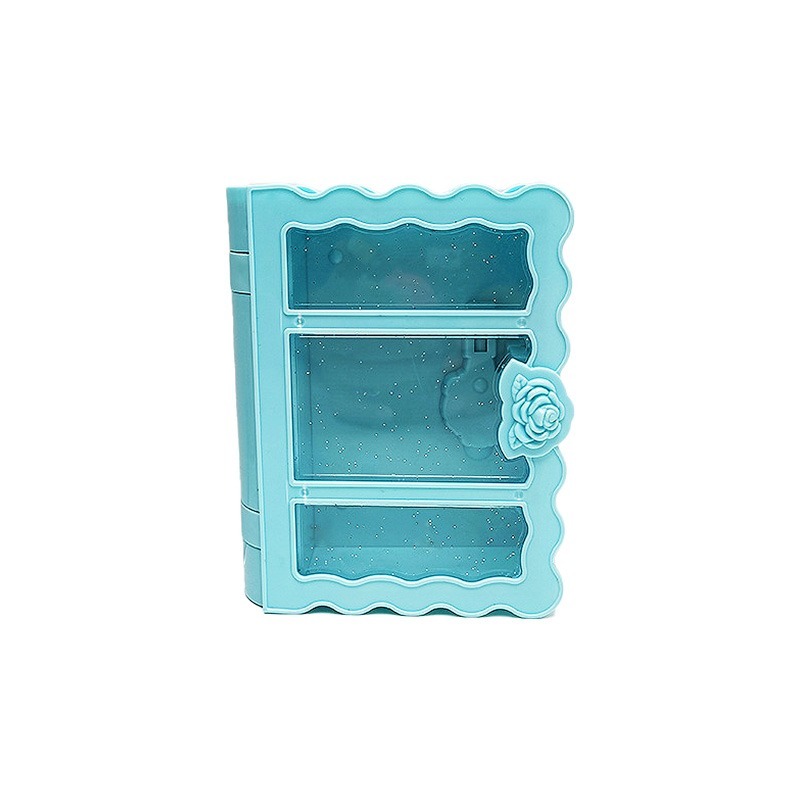 北歐風魔法書雕花飾品收納盒 兒童手工DIY魔法書日記本鑰匙收納盒-細節圖8